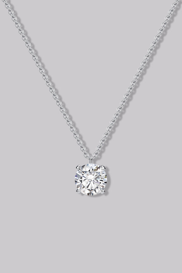 Collier Solitaire Rond (1ct) Or 18 Carats