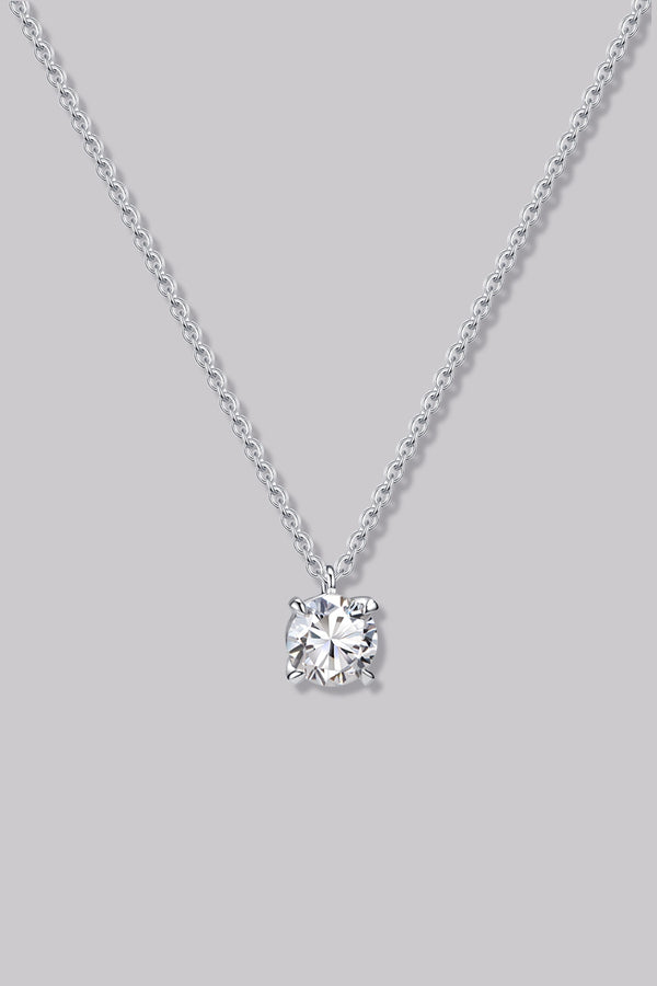 Collier Solitaire Rond (0.50ct) Or 18 Carats