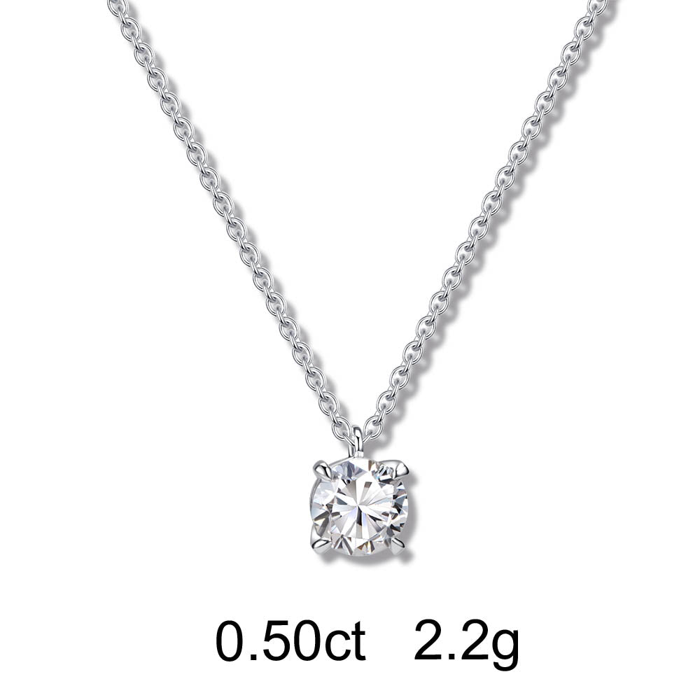 Collier Solitaire Rond (0.50ct) Or 18 Carats - APM Monaco