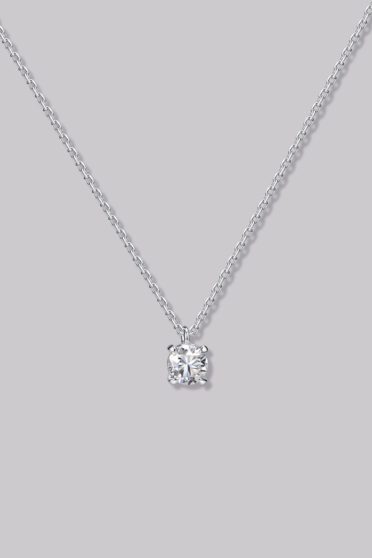 Collier Solitaire Rond (0.25ct) Or 18 Carats - APM Monaco