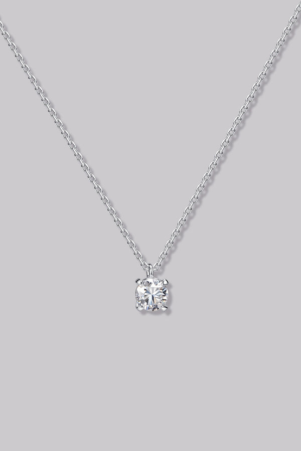 Collier Solitaire Rond (0.25ct) Or 18 Carats