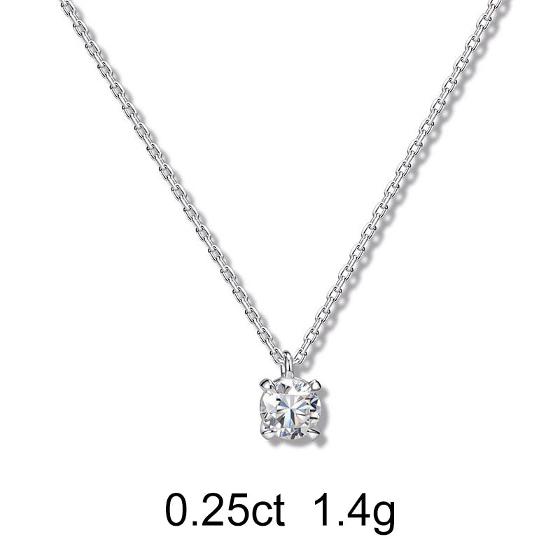 Collier Solitaire Rond (0.25ct) Or 18 Carats - APM Monaco