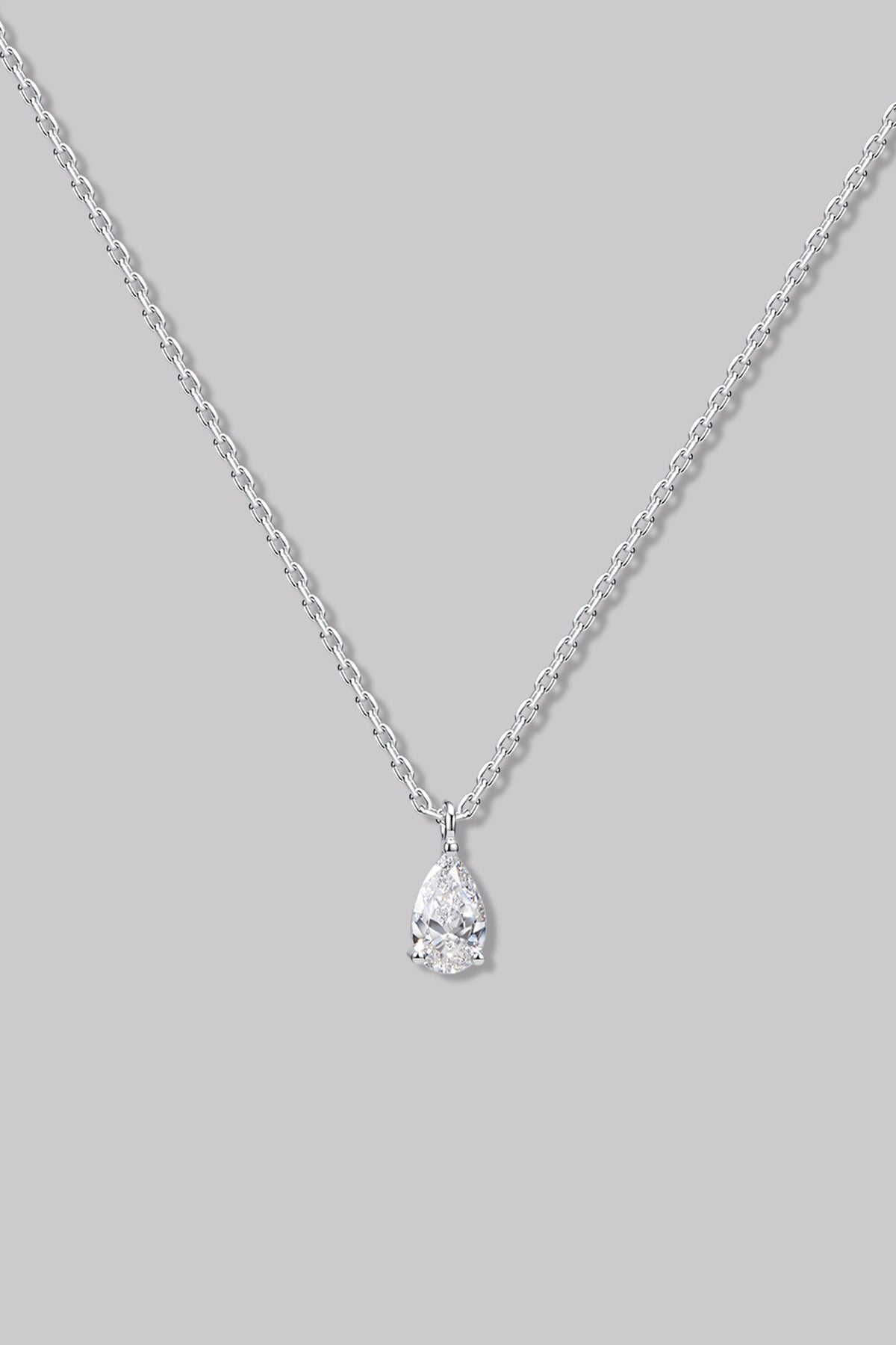 Collier Solitaire Poire (0.19ct) Or 18 Carats - APM Monaco