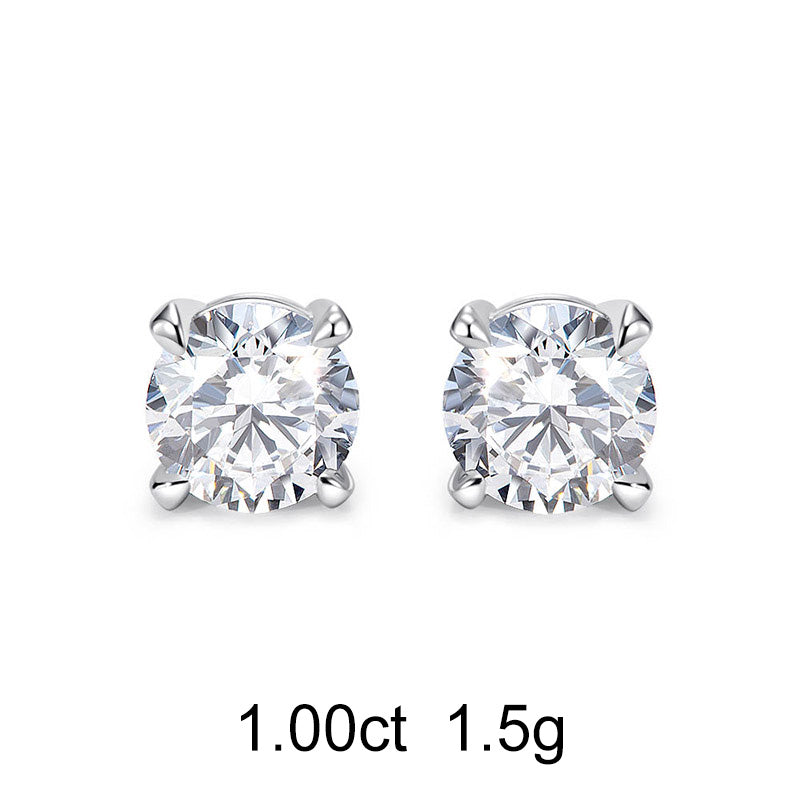 Clous d'Oreilles Rond (1ct) Or 18 Carats - APM Monaco