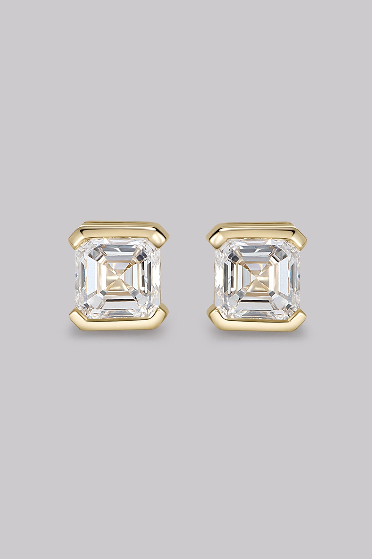 Clous d'Oreilles Asscher (1ct) Or 18 Carats - APM Monaco