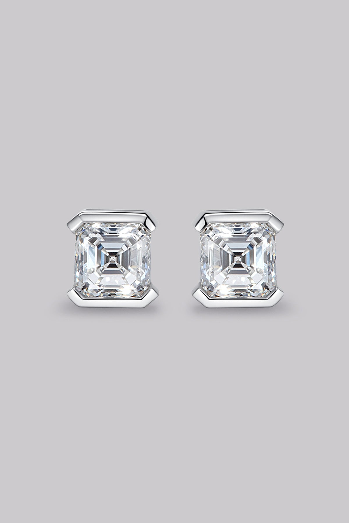 Clous d'Oreilles Asscher (1ct) Or 18 Carats - APM Monaco