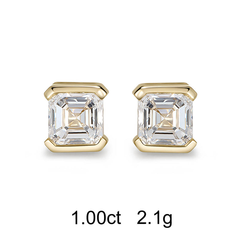 Clous d'Oreilles Diamant Asscher (1ct)