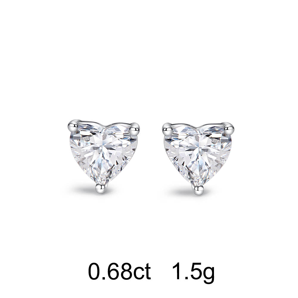 Clous d'Oreilles Cœur (0.68ct) Or 18 Carats - APM Monaco