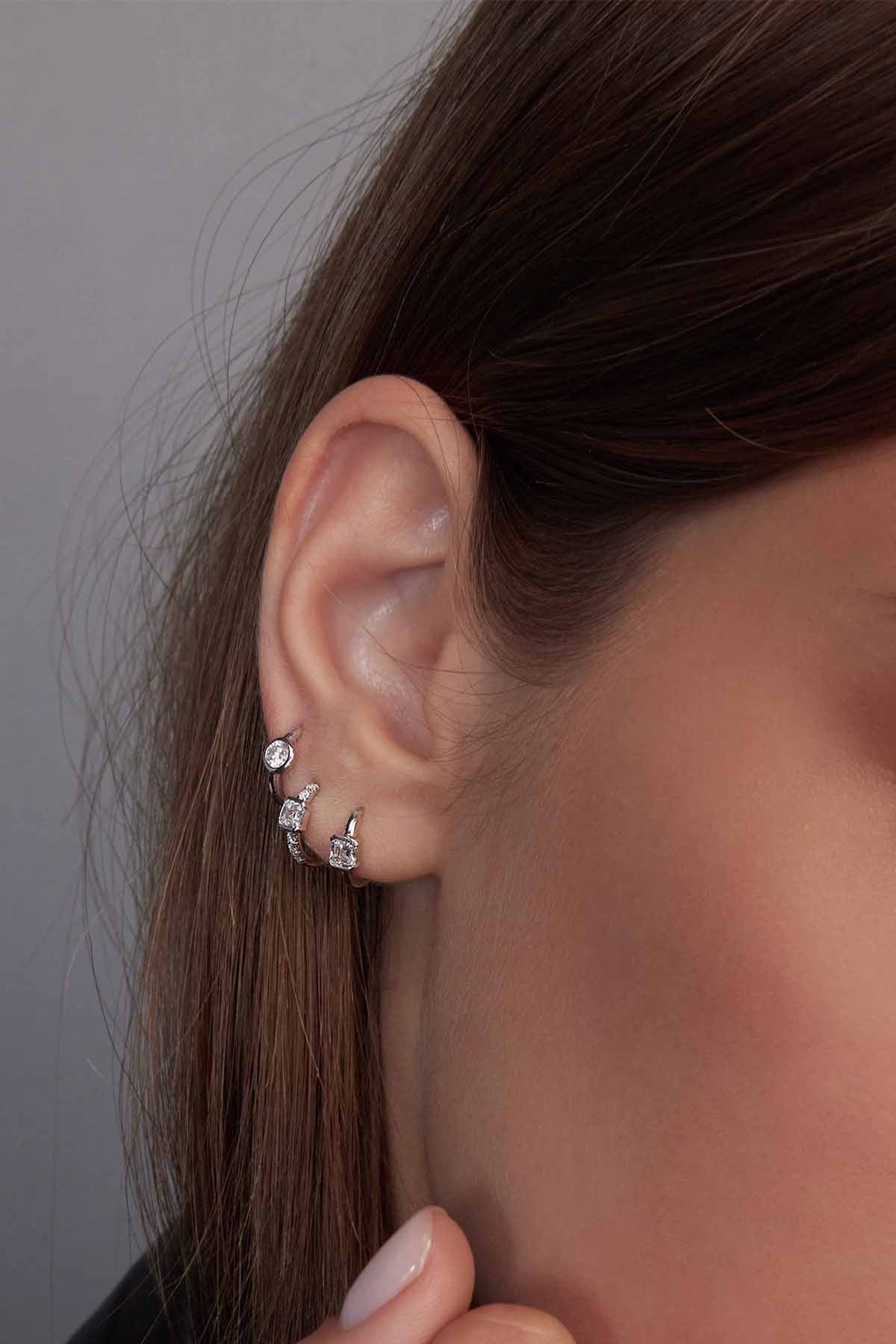 apm monaco Petites Créoles Diamant Asscher (0.40ct)