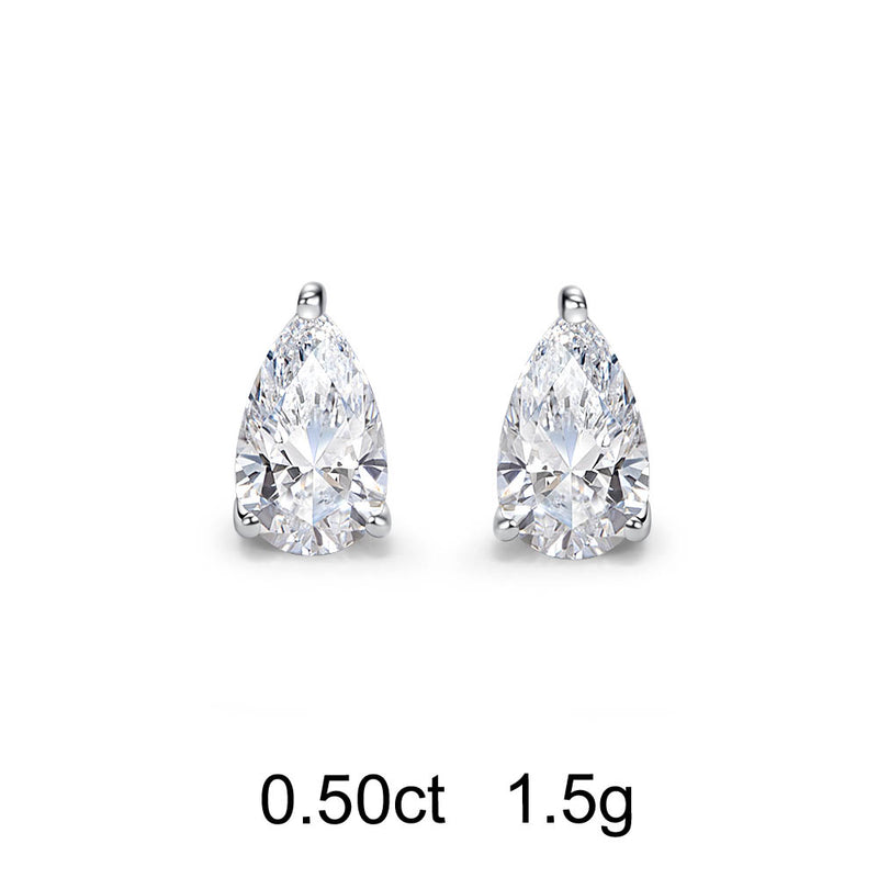 Clous d'Oreilles Diamant Poire (0.50ct)