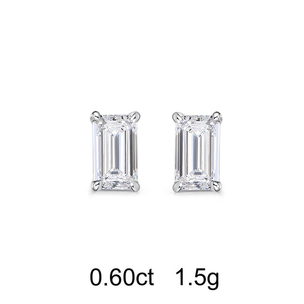Clous d'Oreilles Diamant Émeraude (0.60ct)
