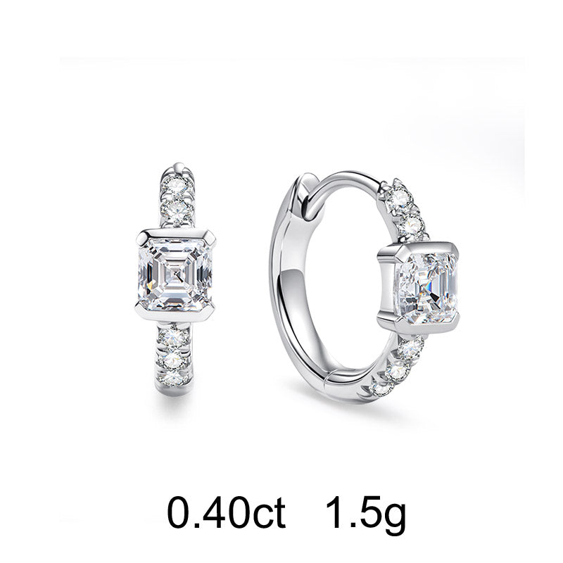 Petites Créoles Pavé Asscher (0.40ct) Or 18 Carats - APM Monaco