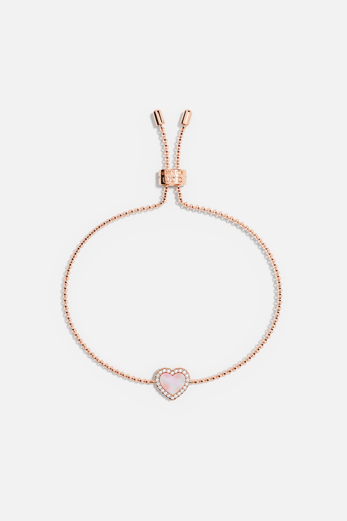 Bracelet Ajustable Cœur Nacre Rose