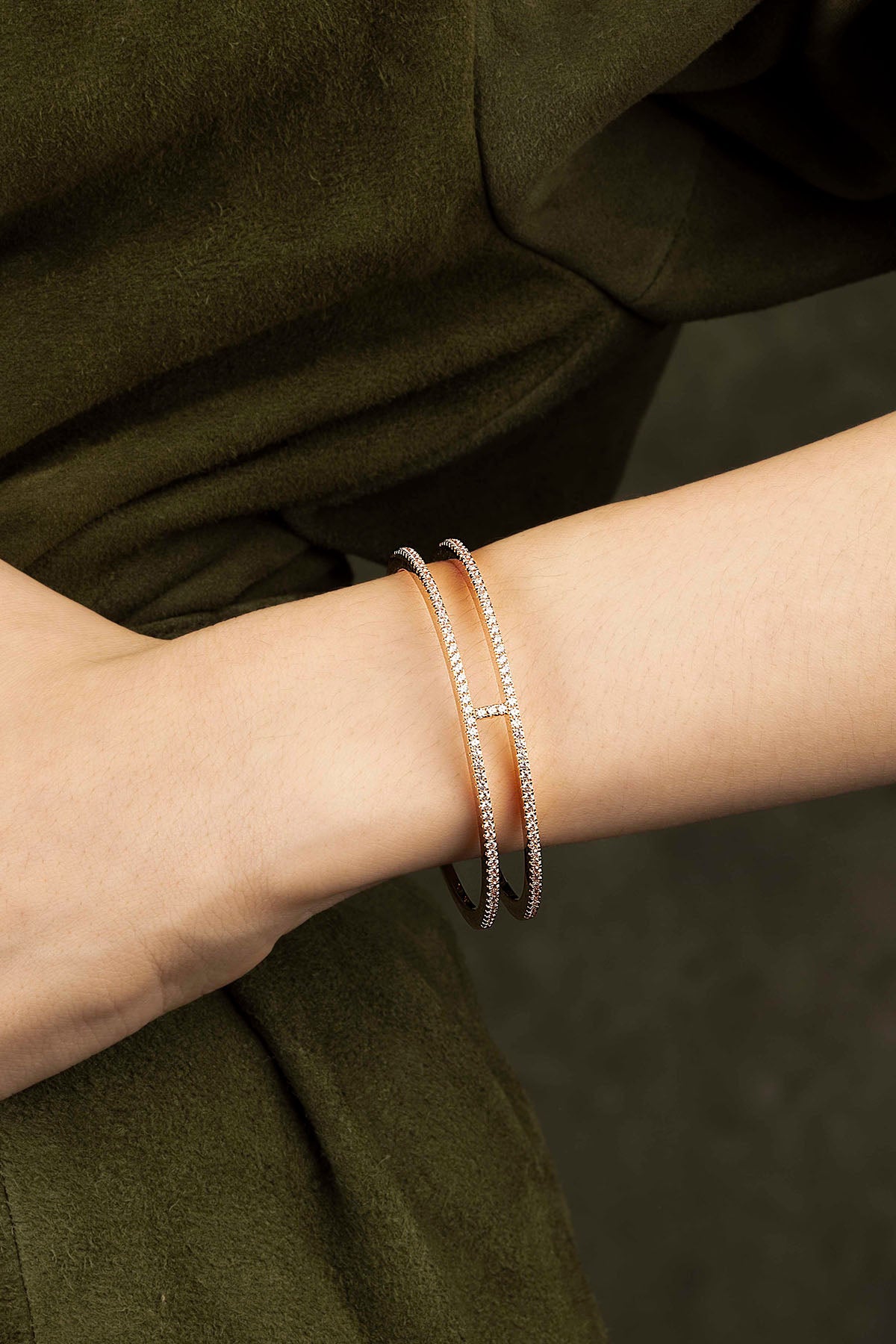 Bracelet Jonc Double Ligne - APM Monaco