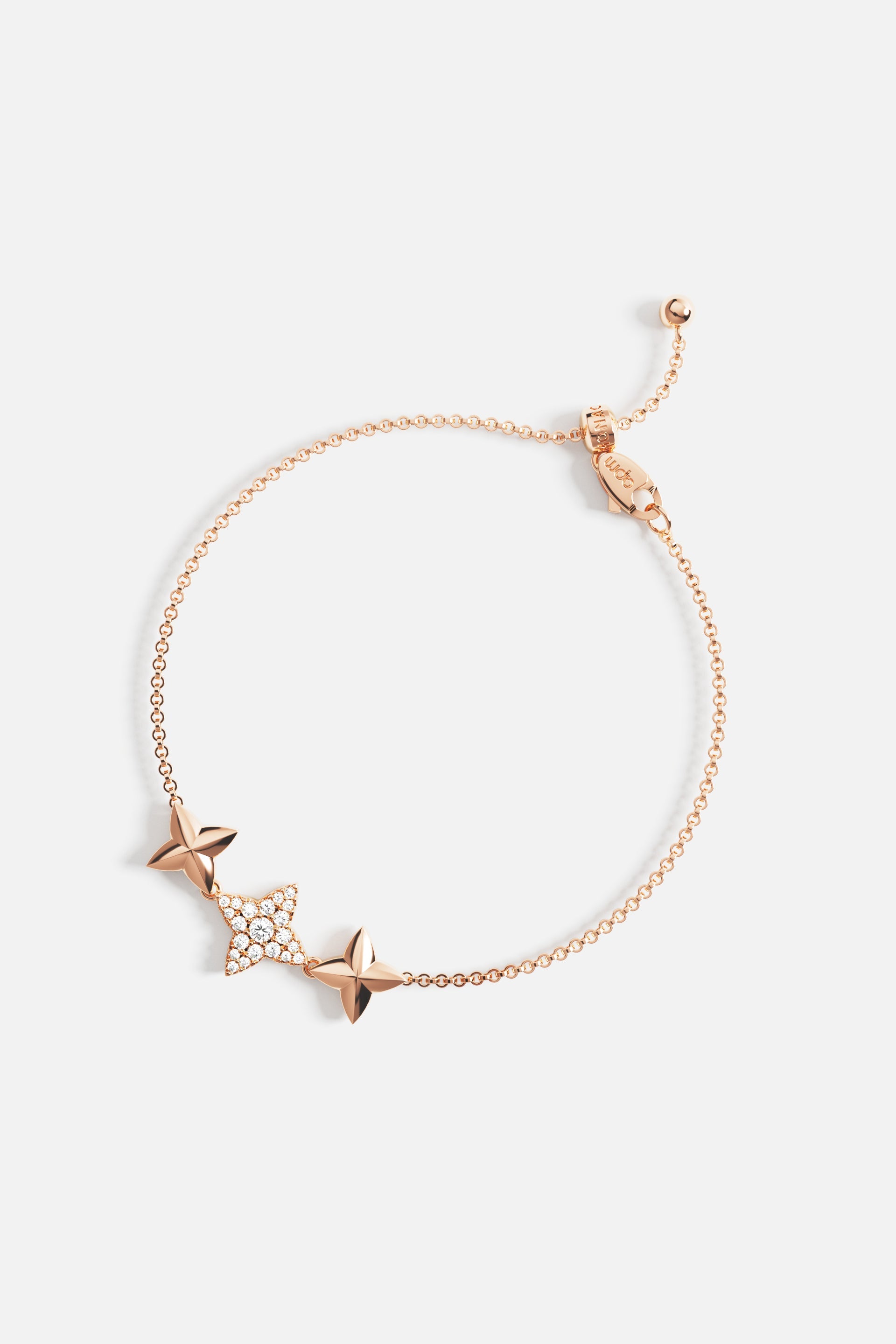 APM Monaco Bracelet Ajustable Triple Météorites Or Rose en Or Rose