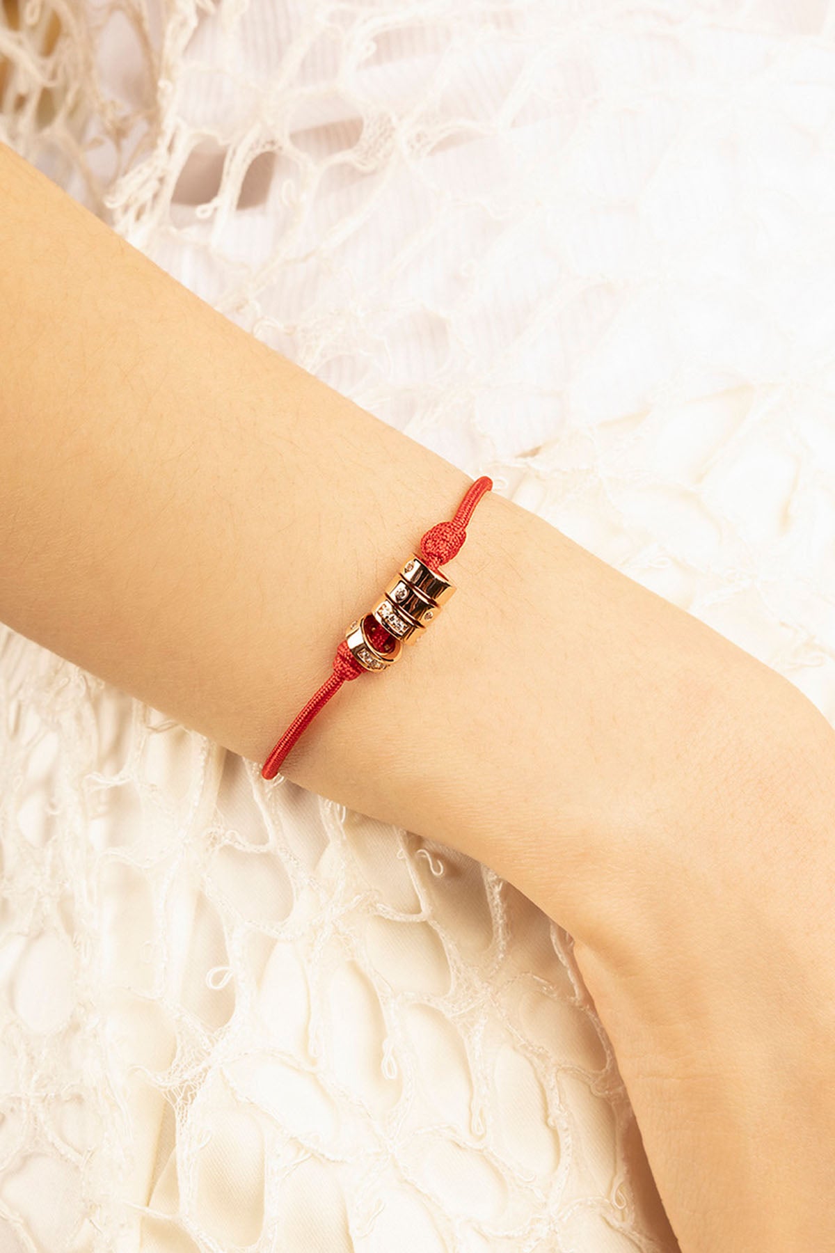 APM Monaco Bracelet Ajustable Code Morse LOVE en Or Rose