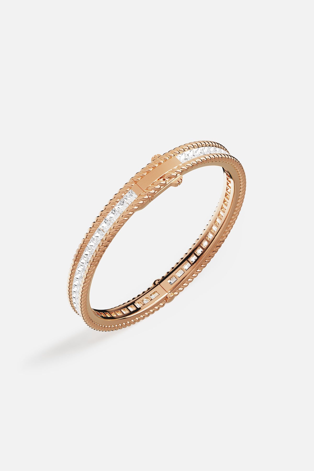 APM Monaco Jonc Torsade Pavé