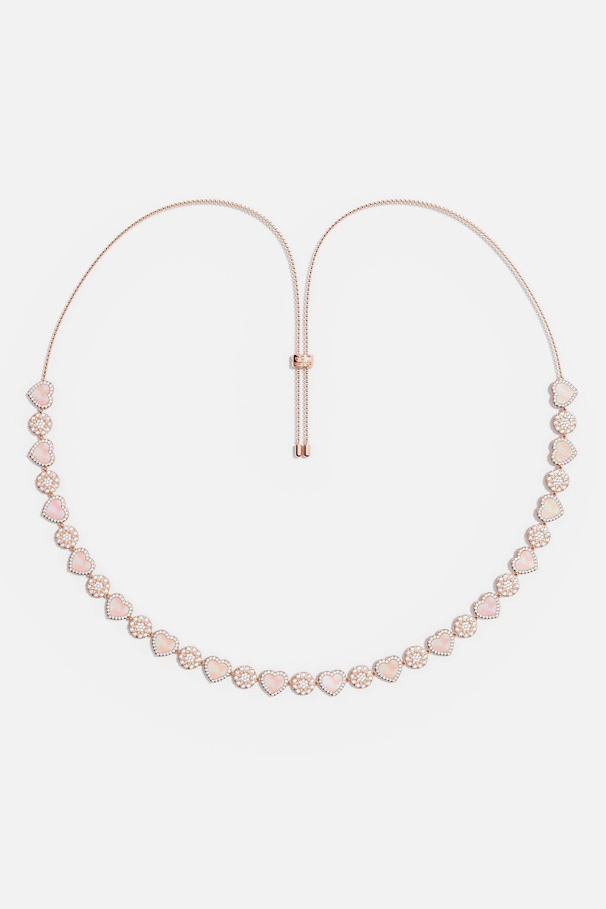 APM MONACO Collier Ajustable Cœurs Nacre Rose