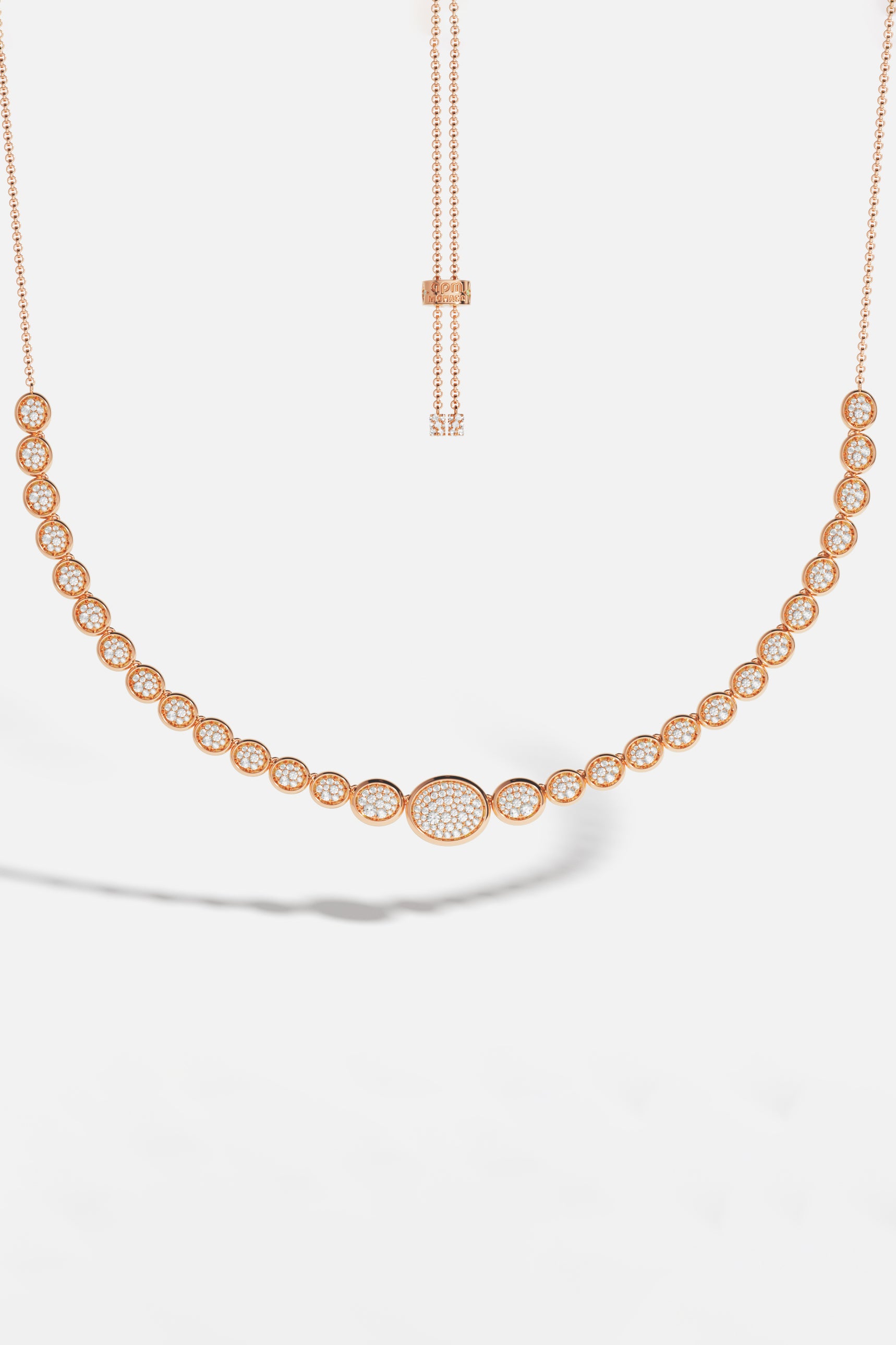 Collier Ajustable Ovale Or Rose