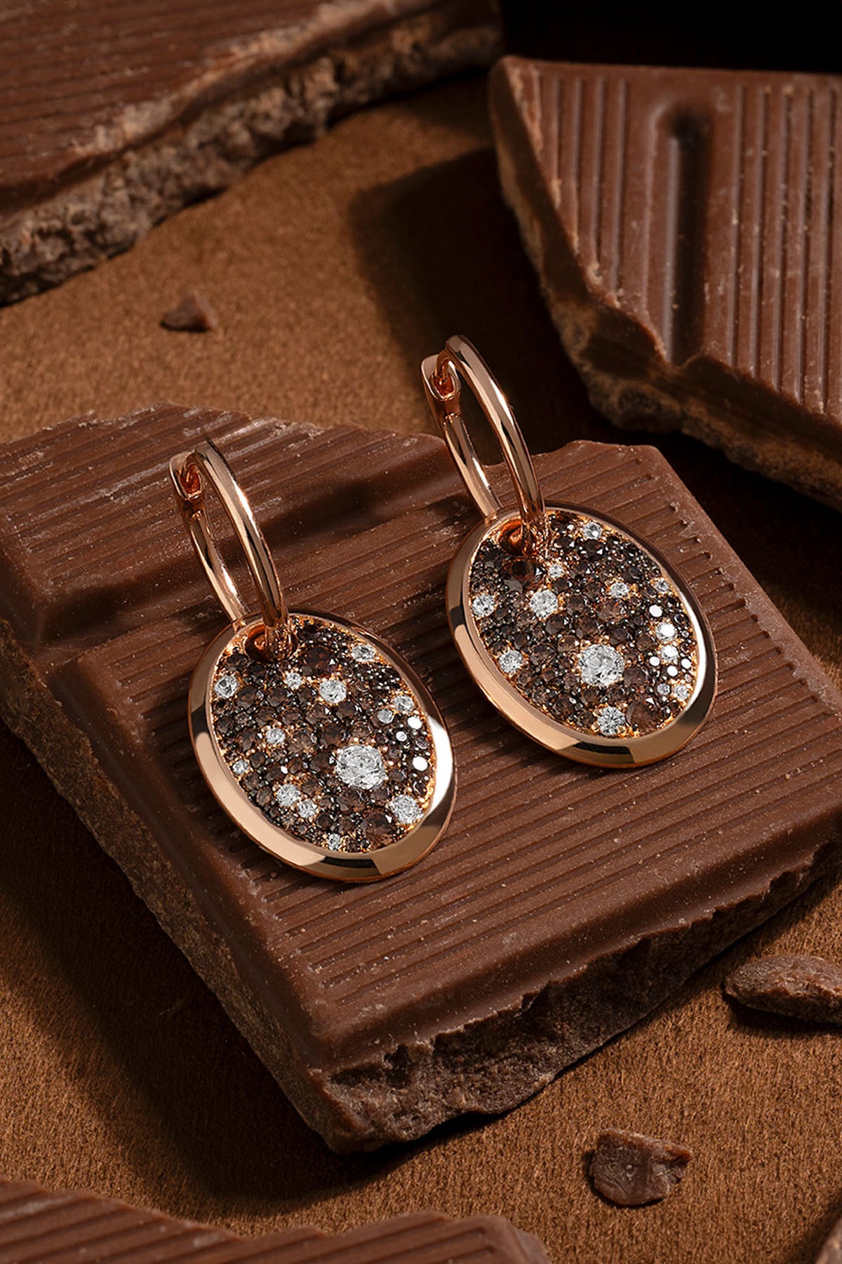 Boucles d'oreilles Ovales Chocolat