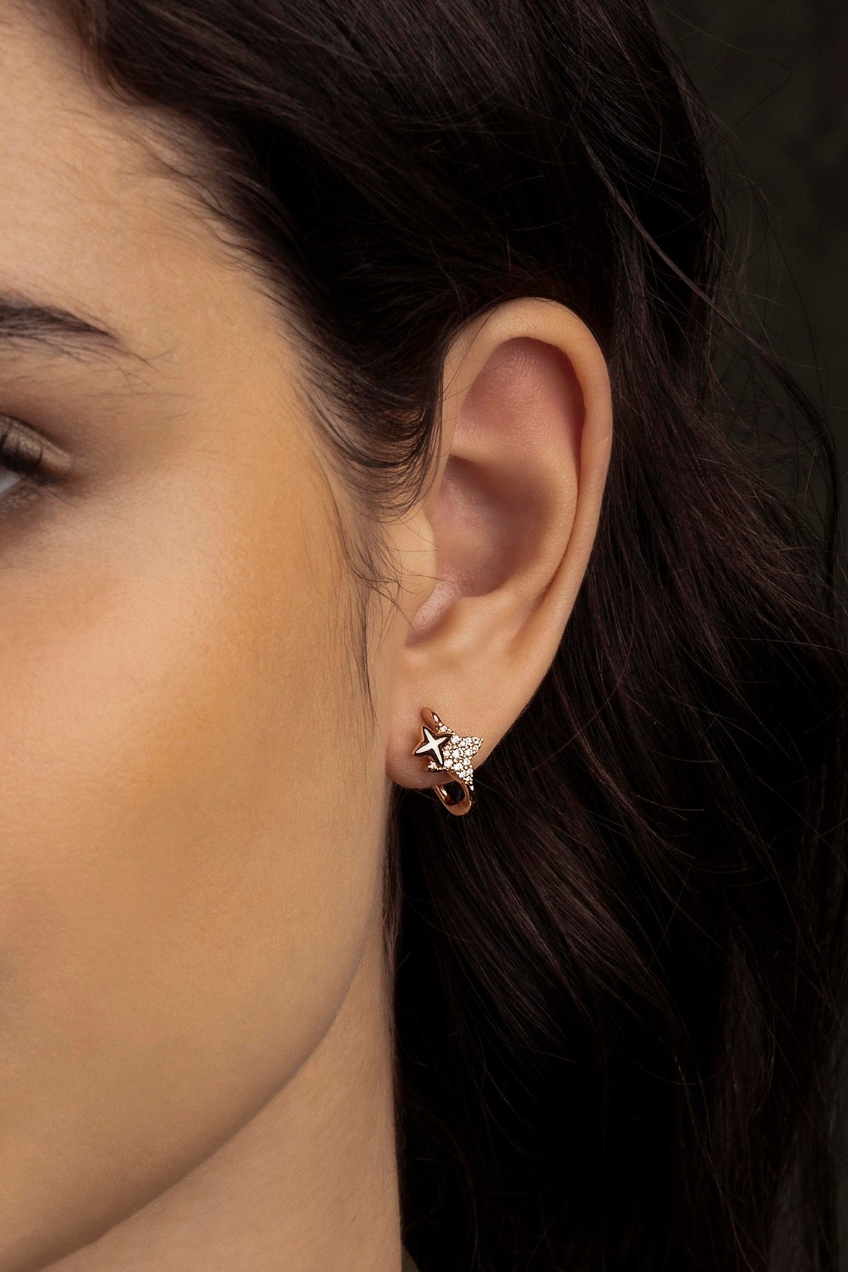 APM Monaco Boucles d'Oreilles Météorites en Or Rose