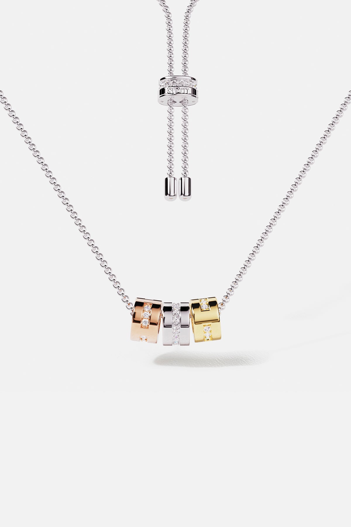 APM Monaco Collier Ajustable Code Morse LOVE en Argent