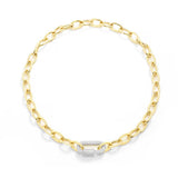 Collier Ajustable Maillon de Chaîne Pavé