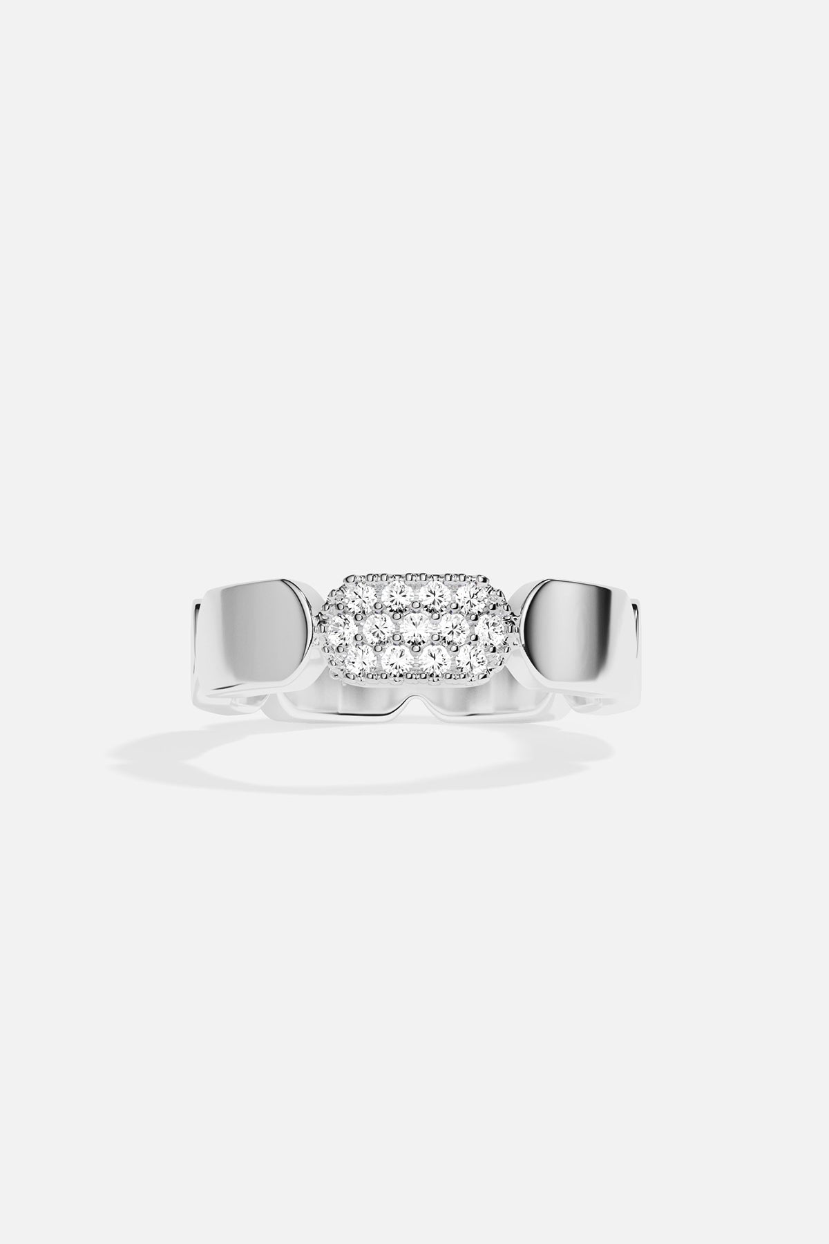 APM Monaco Bague Pavé Argent en Argent