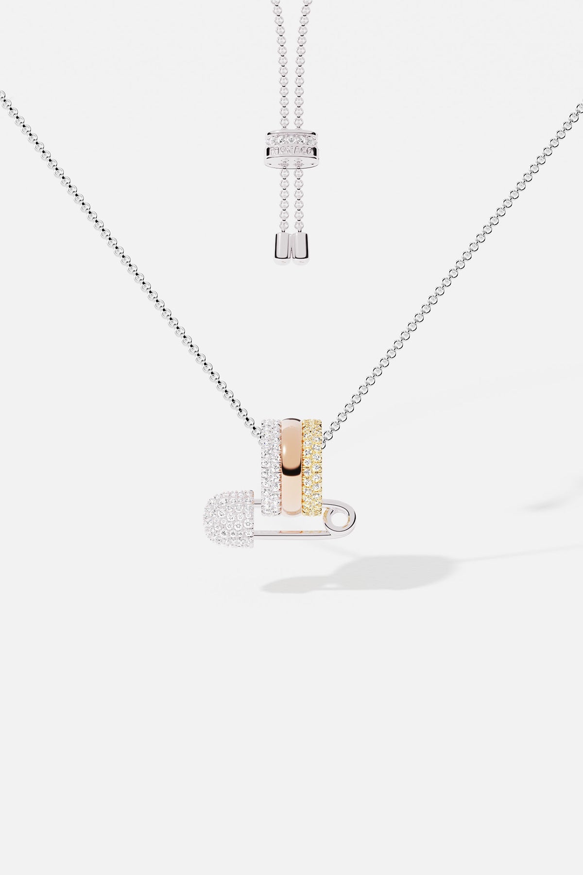APM Monaco Collier Ajustable Épingle en Argent