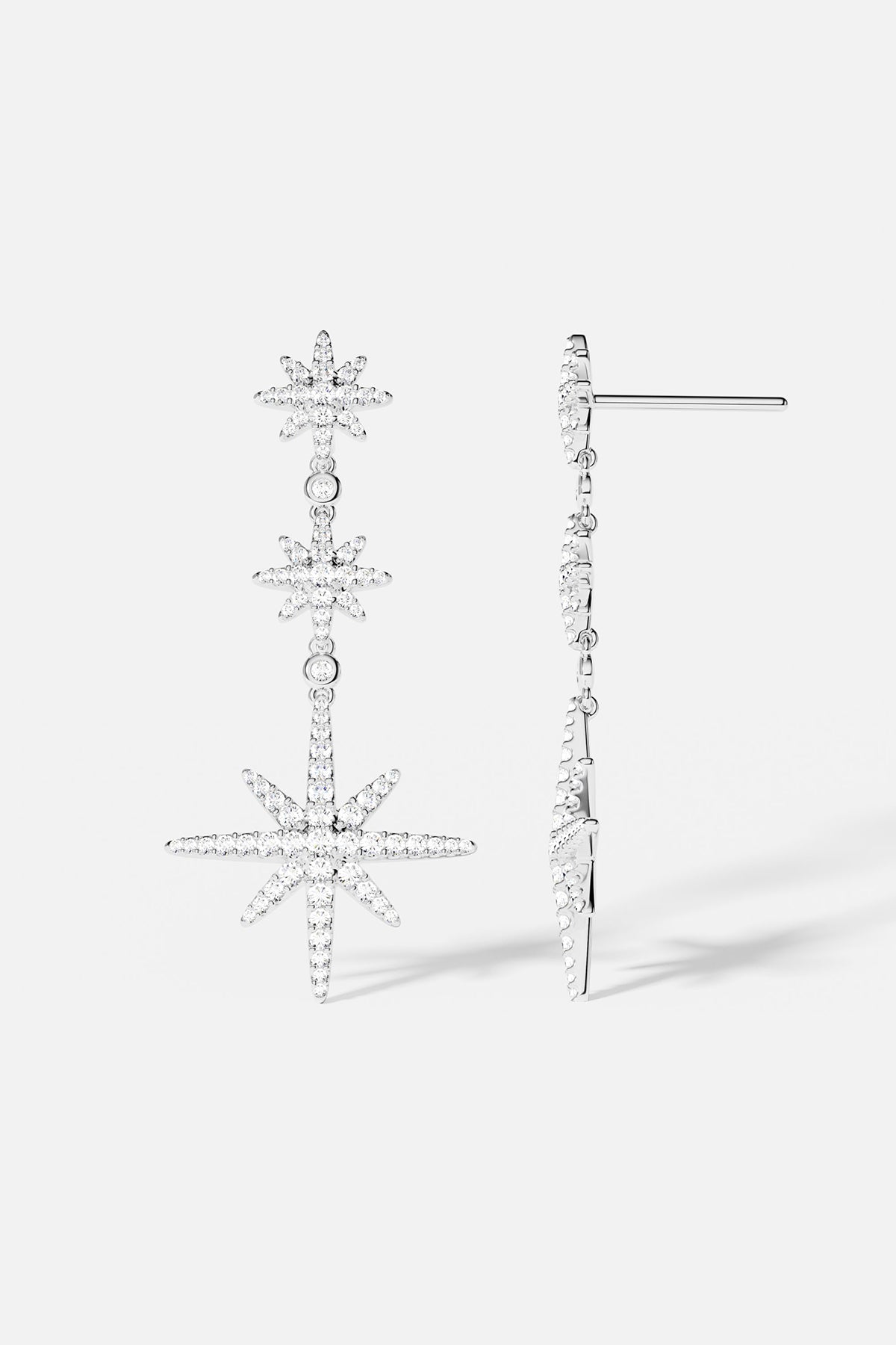 APM Monaco Boucles d'Oreilles Triple Météorites en Argent