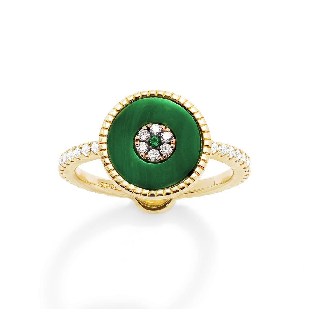 Bague Œil Porte-Bonheur Malachite - APM Monaco