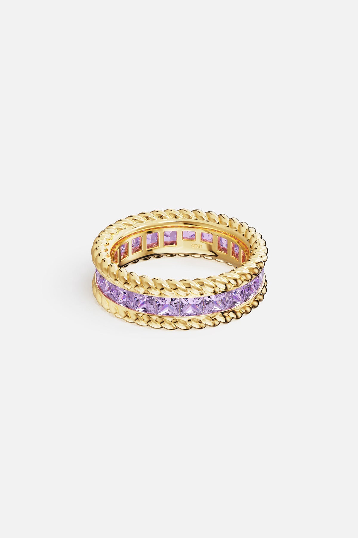 APM Monaco Bague Torsade Pavé Lilas