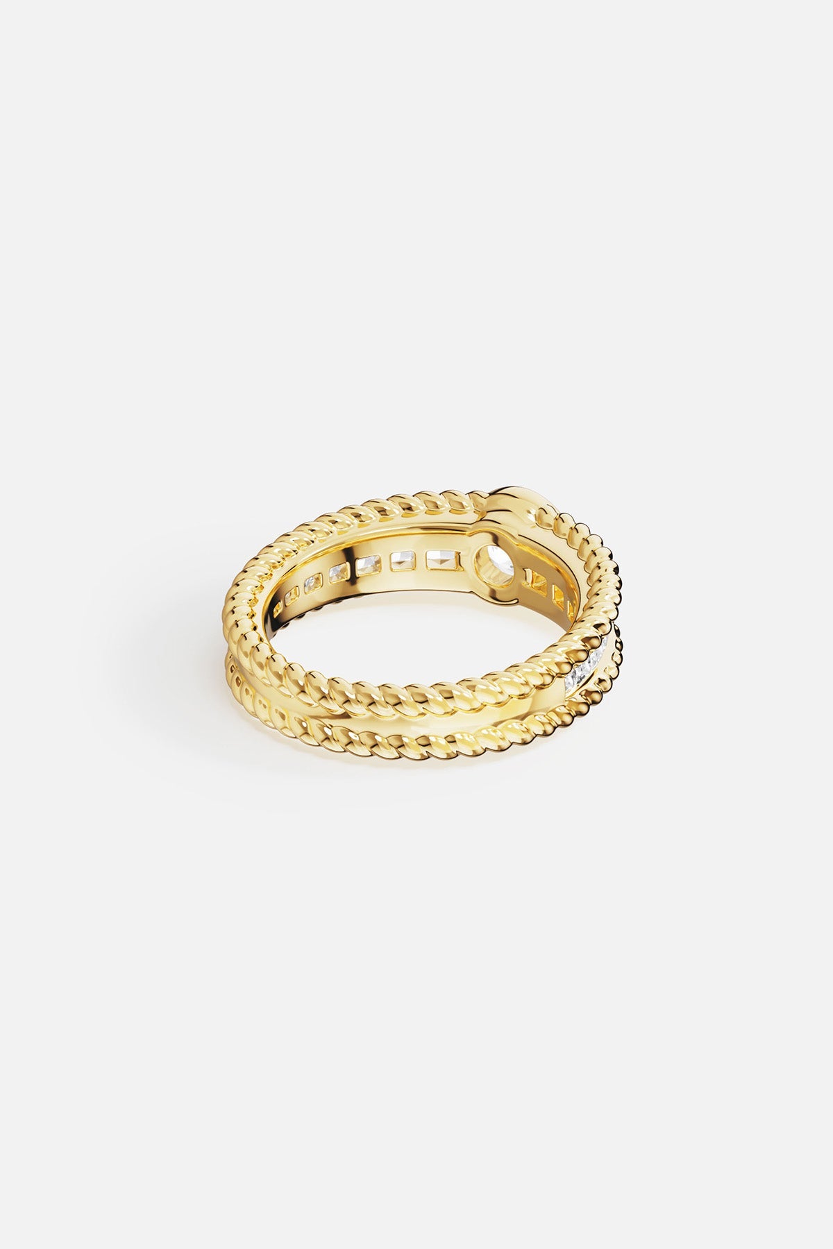 APM Monaco Bague Torsade Pavé