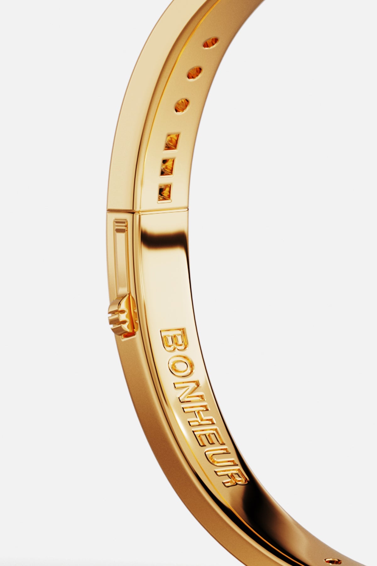 APM Monaco Jonc Code Morse BONHEUR en Or Jaune