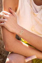 APM Monaco Bracelet Ajustable Soleil en Or Jaune