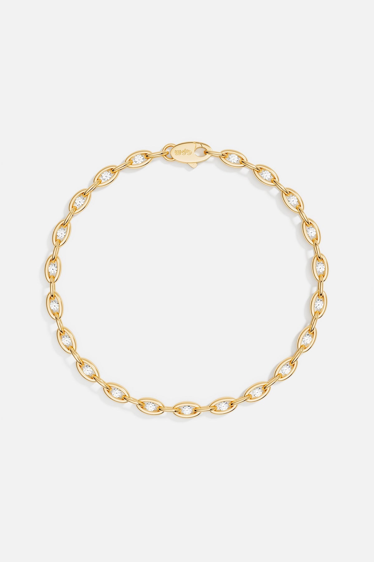 APM Monaco Bracelet Ajustable Chaîne Pavé en Or Jaune