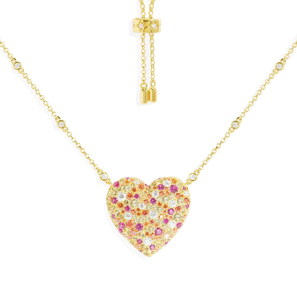 Collier Ajustable Cœur Multicolore - APM Monaco