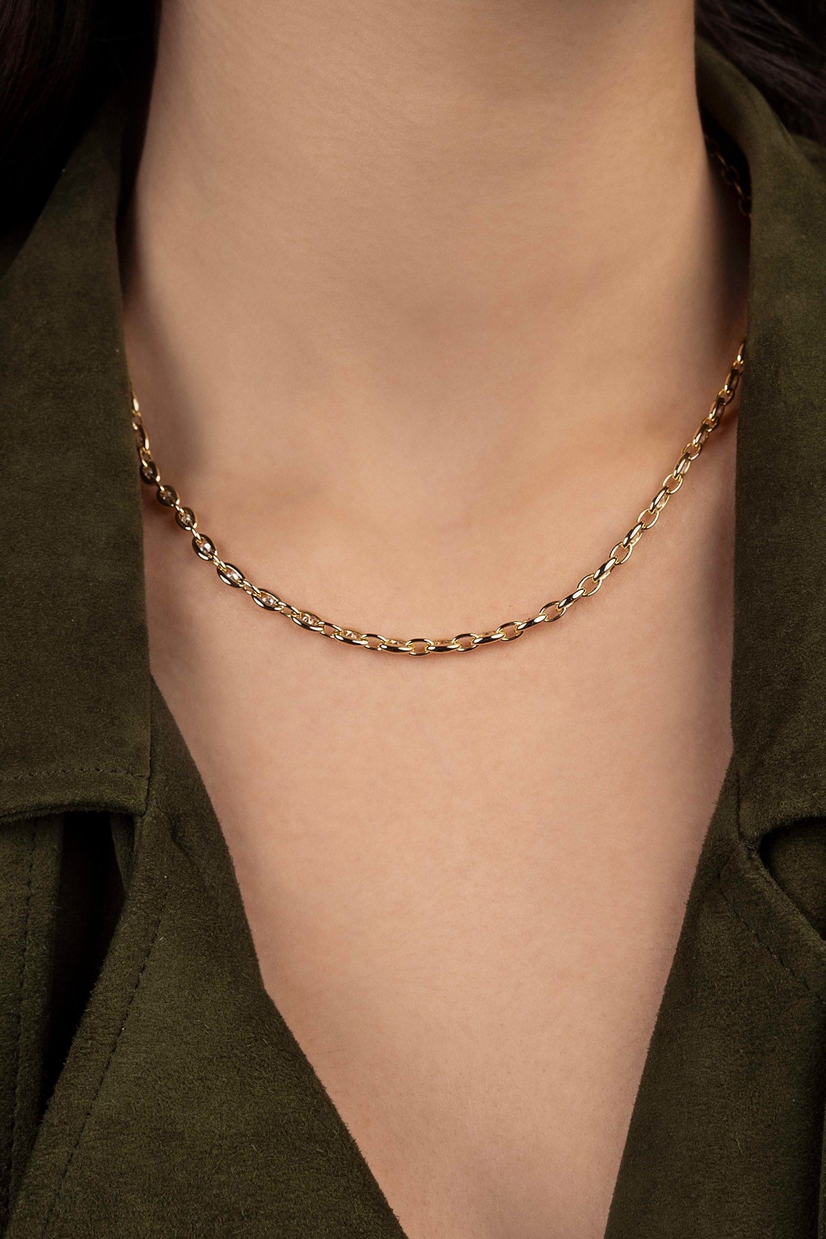 APM Monaco Collier Ajustable Chaîne Pavé en Or Jaune