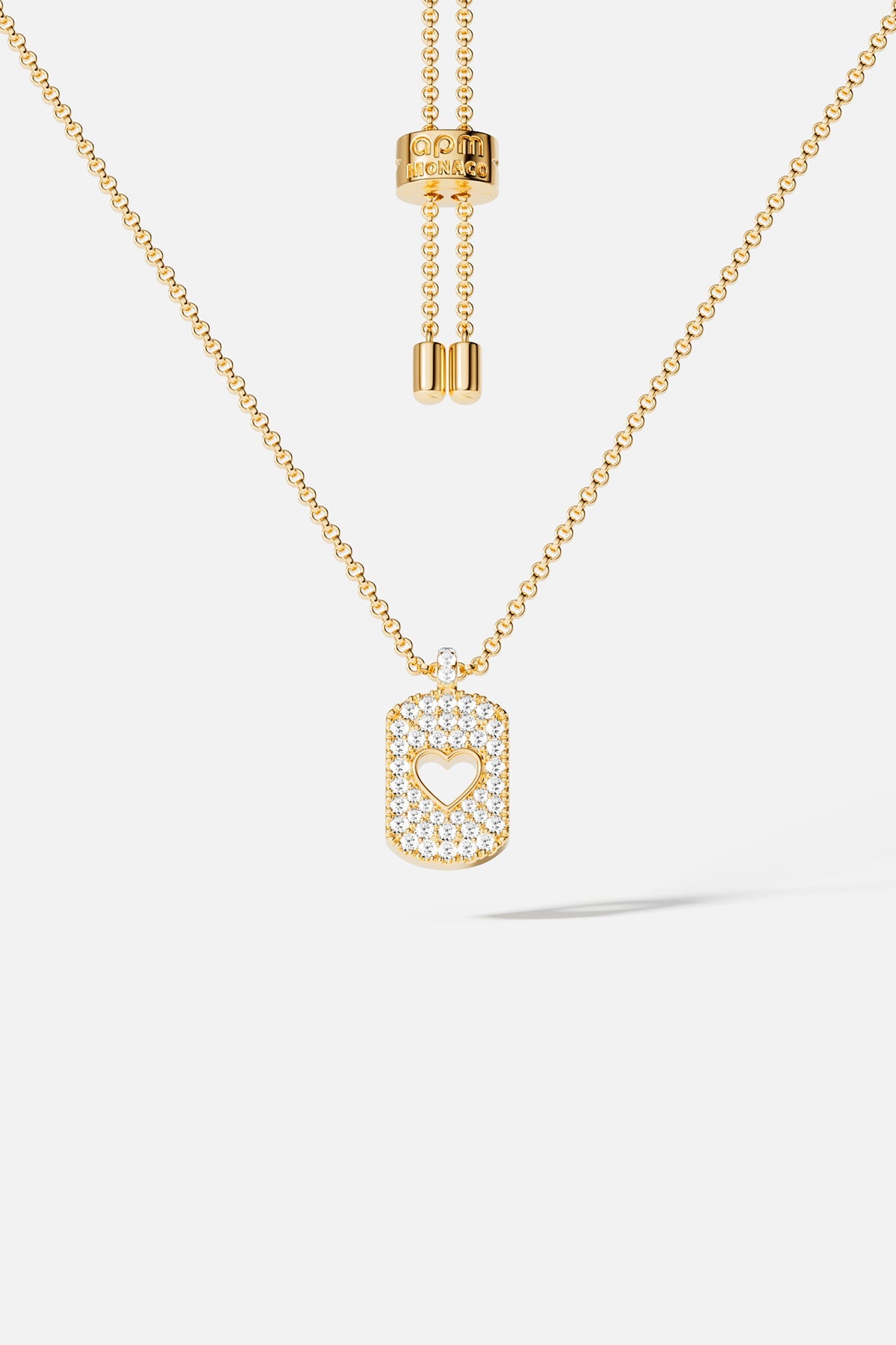 Collier Ajustable Cœur Pavé