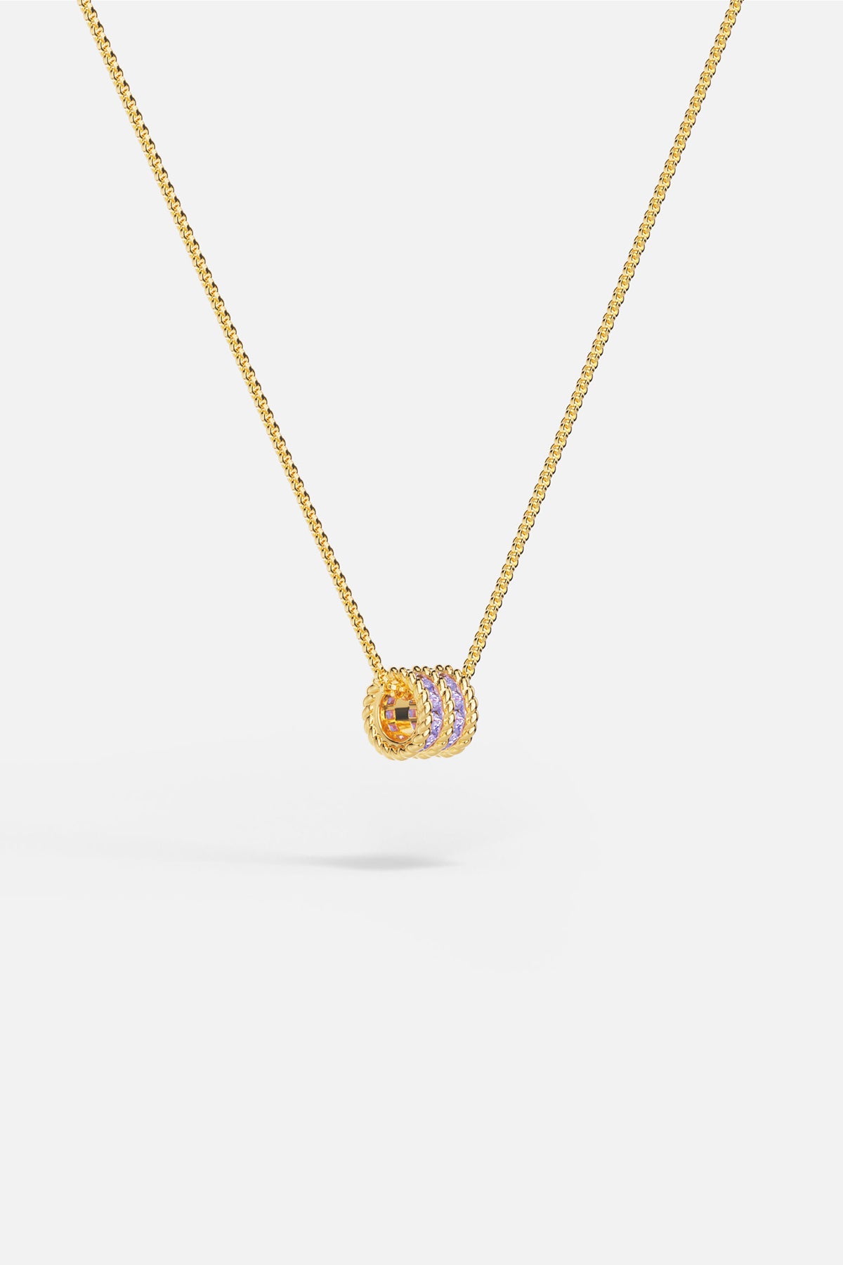 APM Monaco Collier Ajustable Torsade Lilas