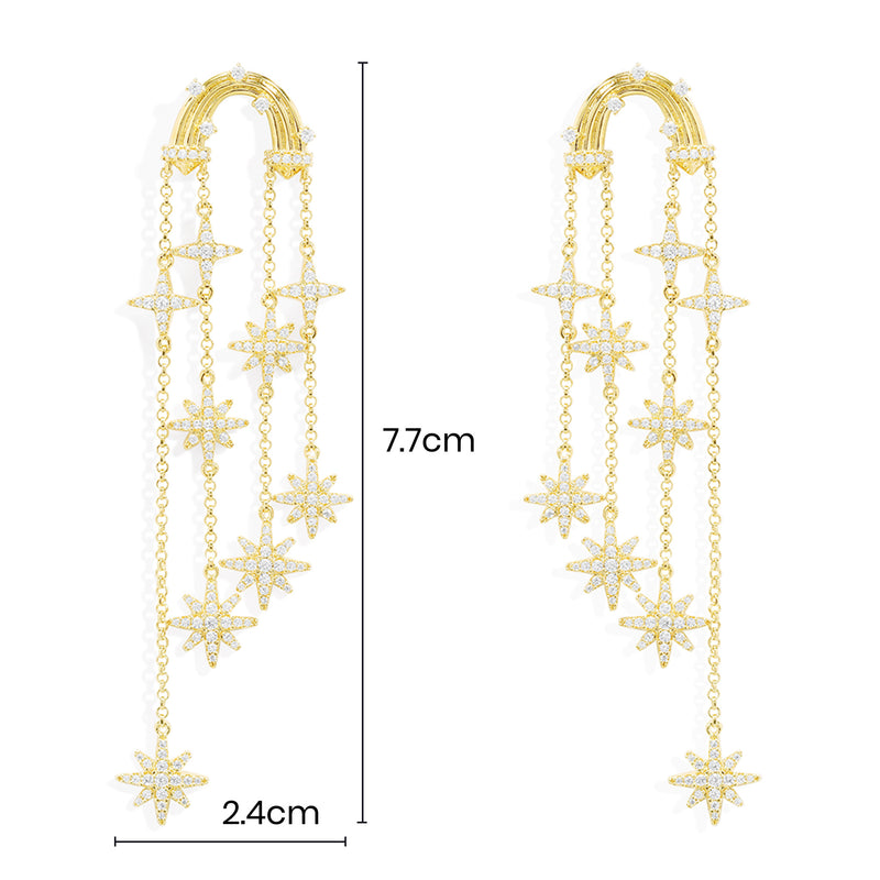 Boucles d'Oreilles Météorites Longues