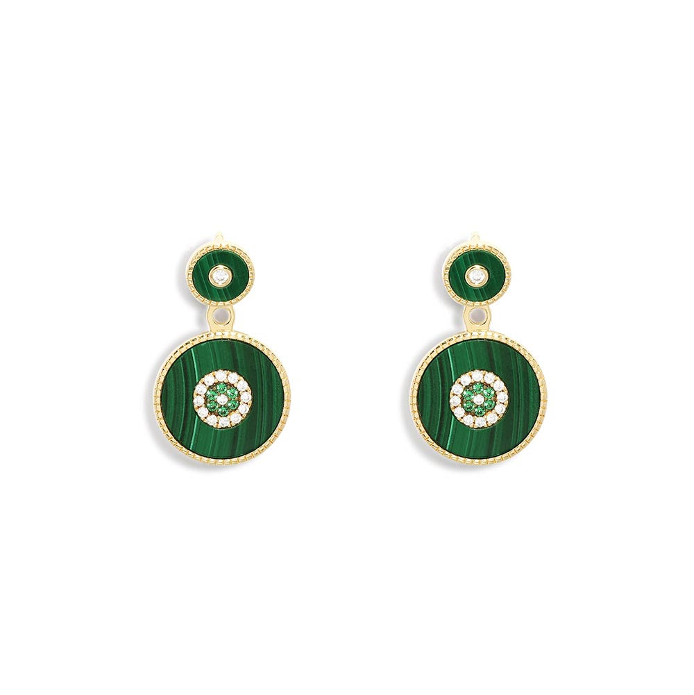 Boucles d'Oreilles Ear Jackets Malachite - APM Monaco