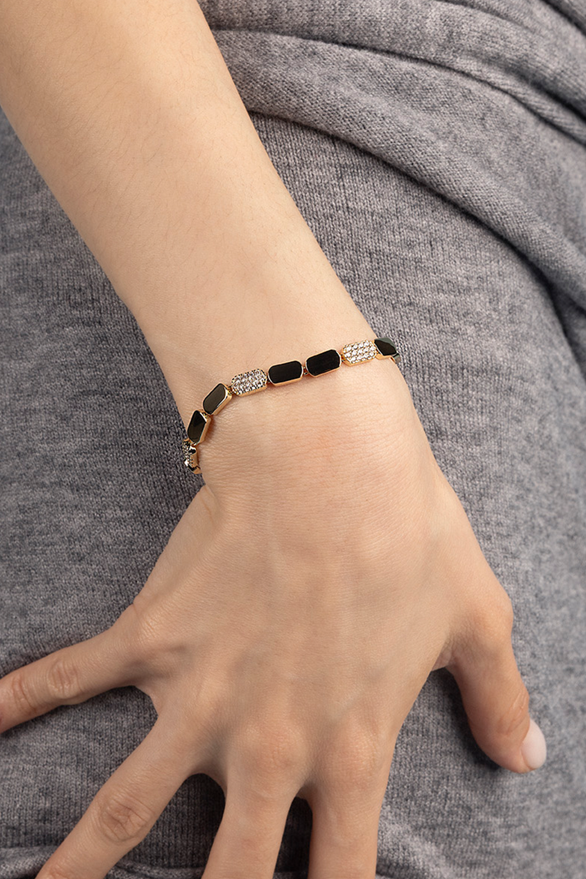 Bracelet Or Jaune Pavé