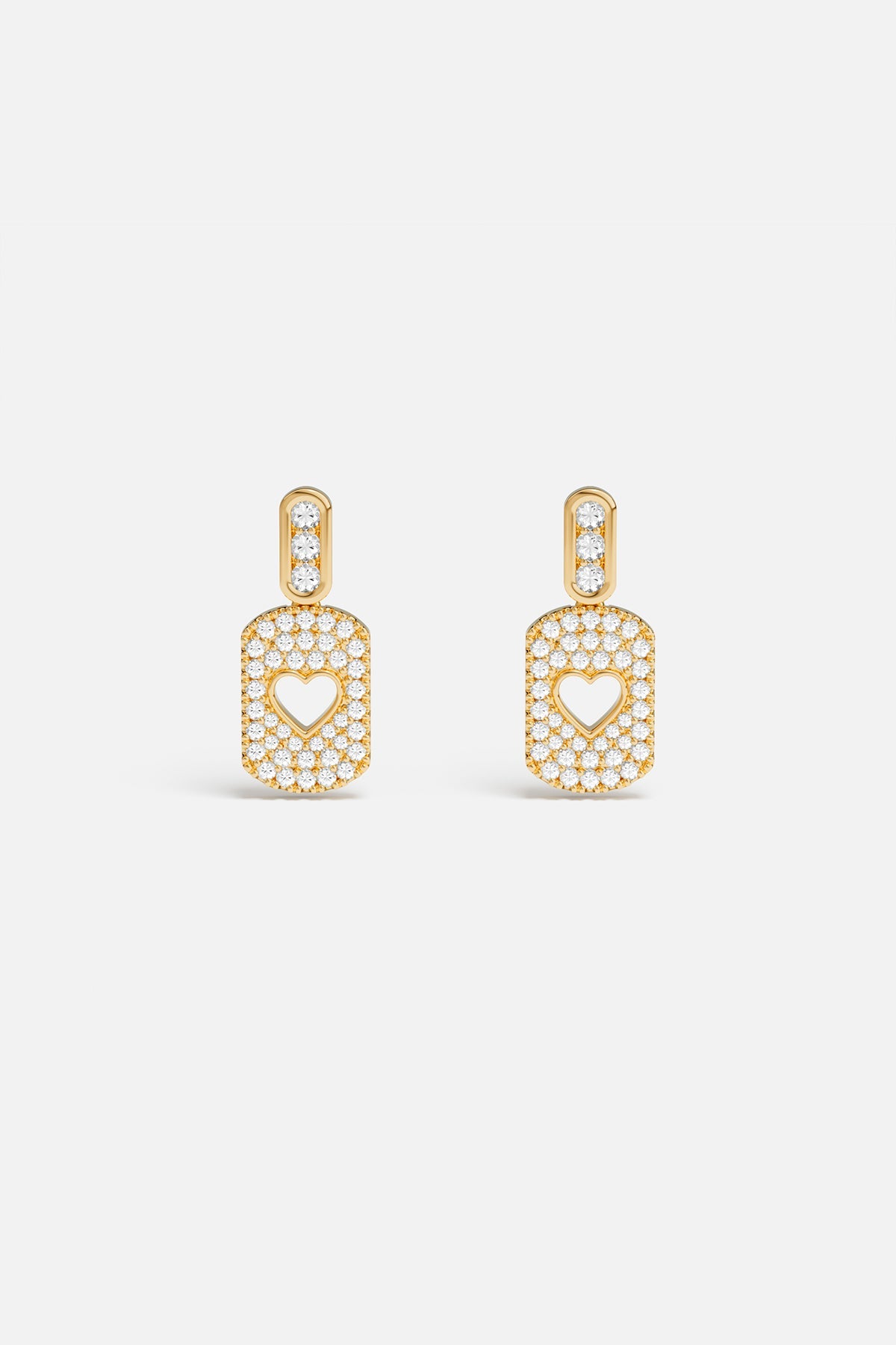 Boucles d'oreilles Médailles Cœur Pavé