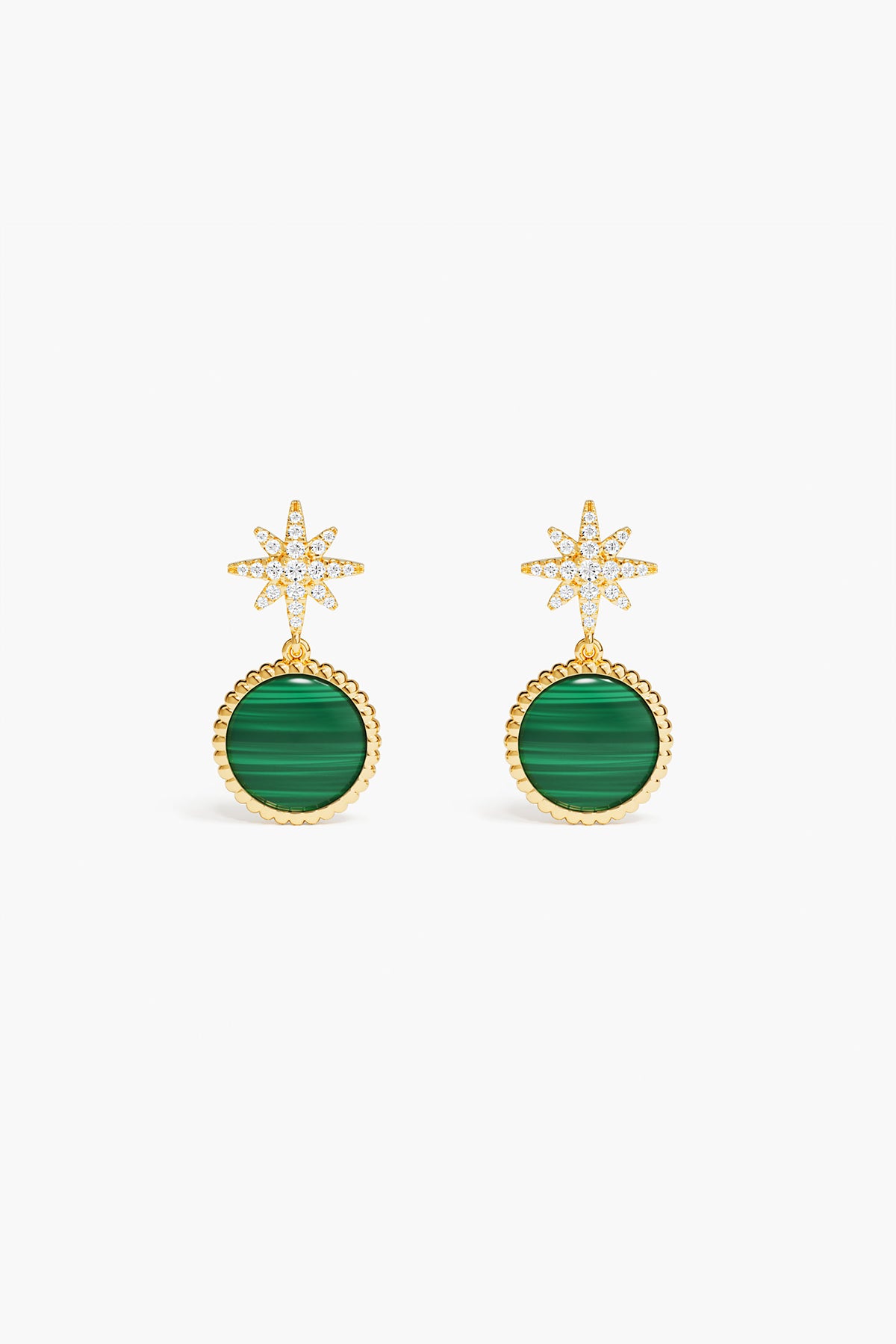 APM Monaco Boucles d'oreilles Météorites Malachite