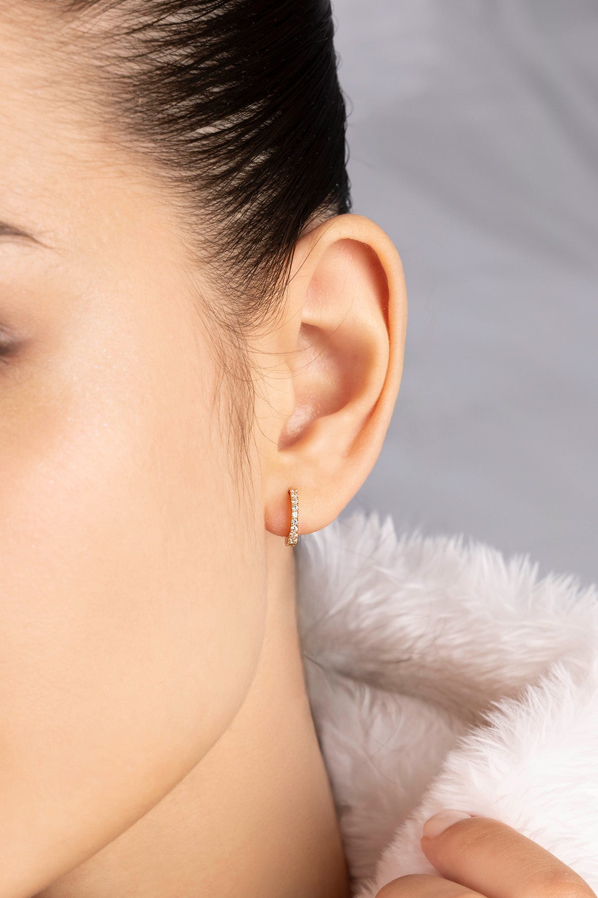 APM Monaco Créoles Pavé en Or Jaune