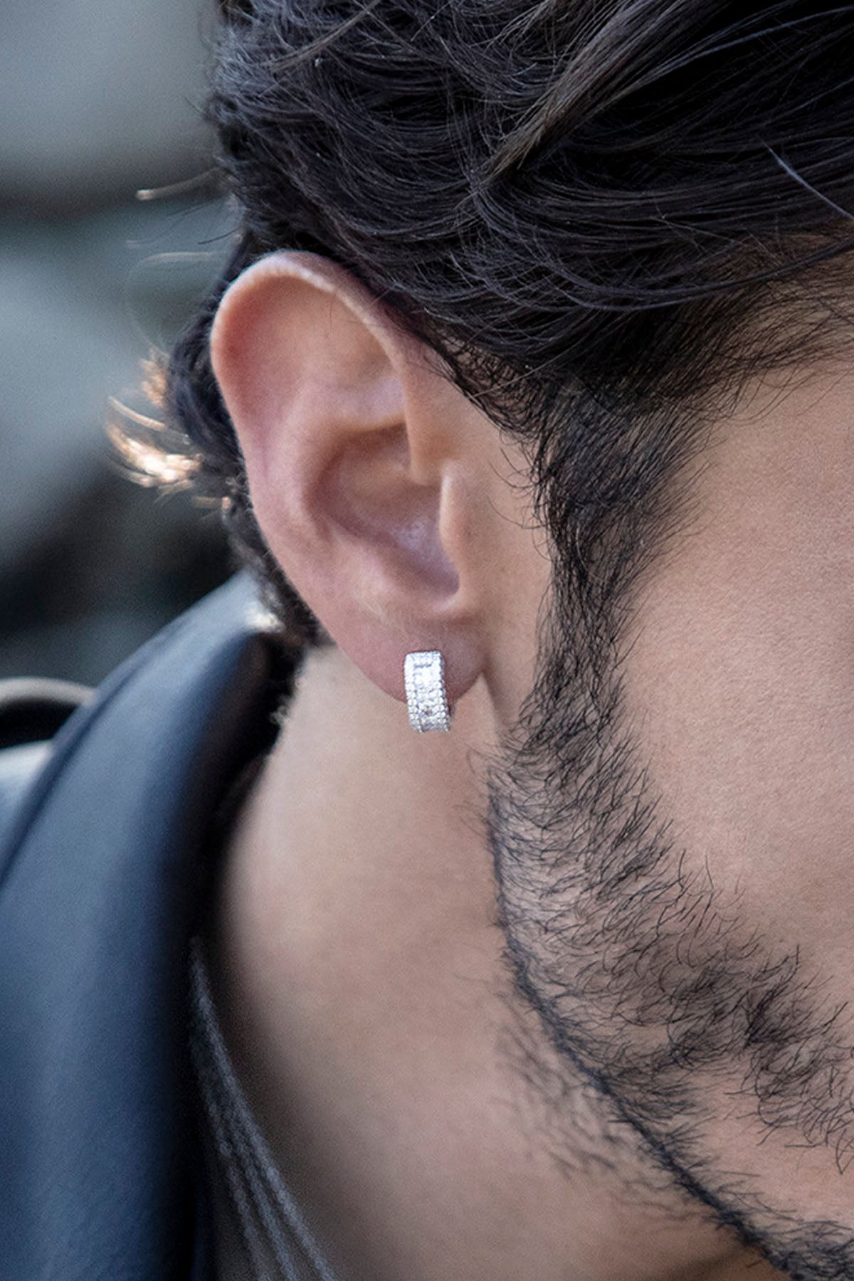 APM Monaco Mini Créoles Pavé en Argent