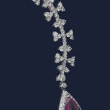 Boucles d'Oreilles Symétriques avec Goutte Violette