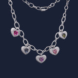 Ajustable Collier Chaîne Cœur Multicolore