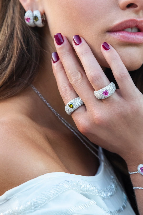 Bague Goutte Verte APM Monaco en argent